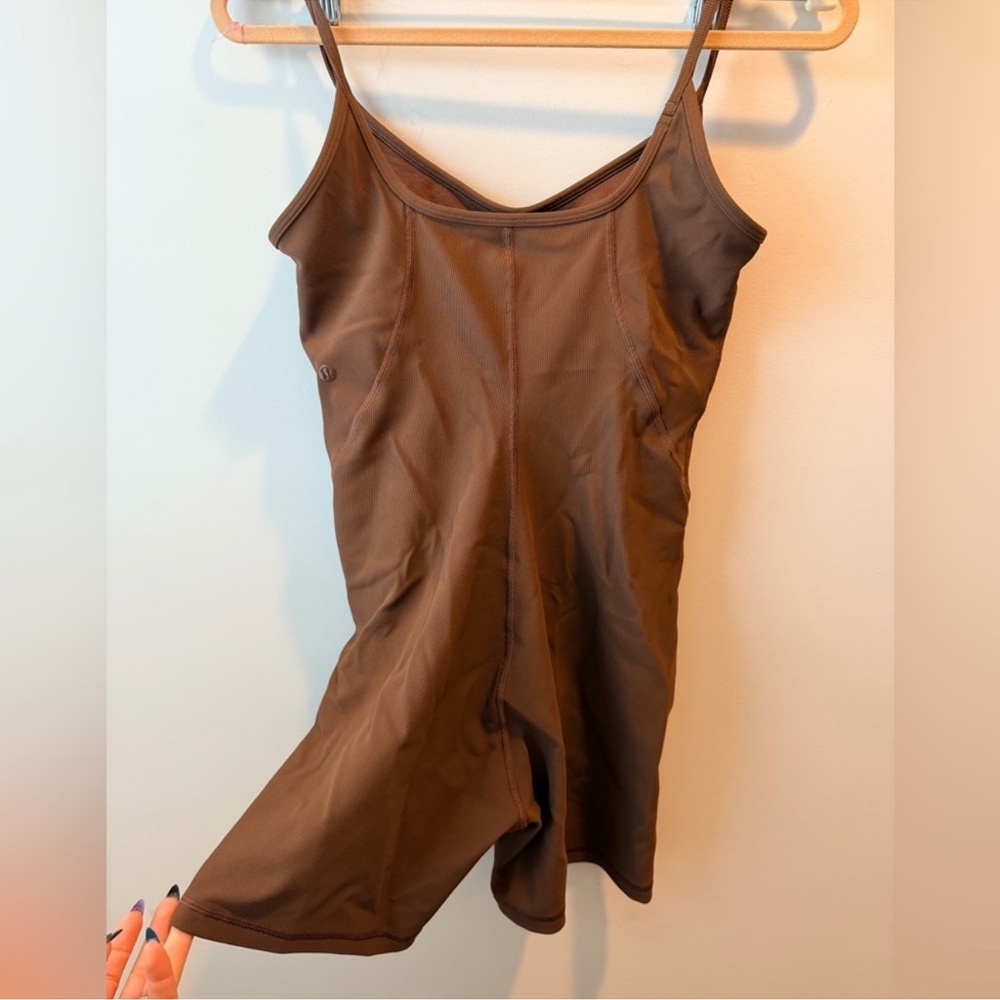 Lulu🍋 Ribbed Contoured Unitard - Java Brown - Picture 5 of 8